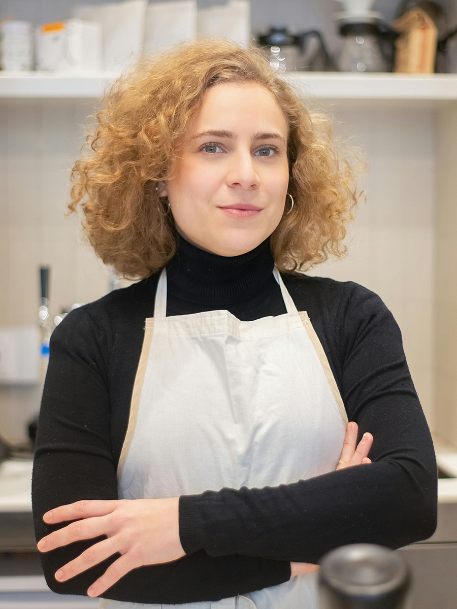 Woman barista employee